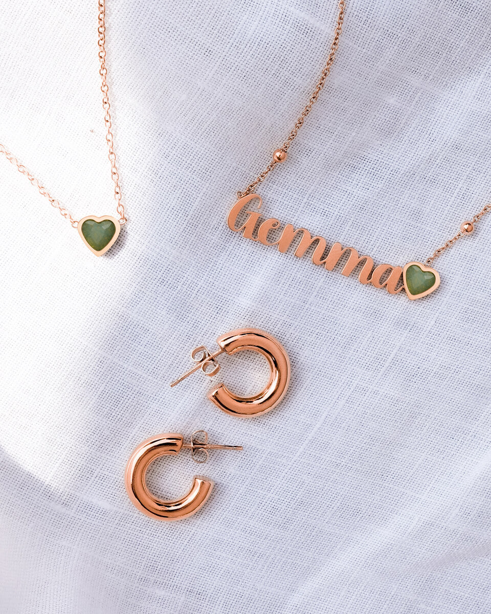 Birthstone Name Necklace (Rose Gold) - Image 3