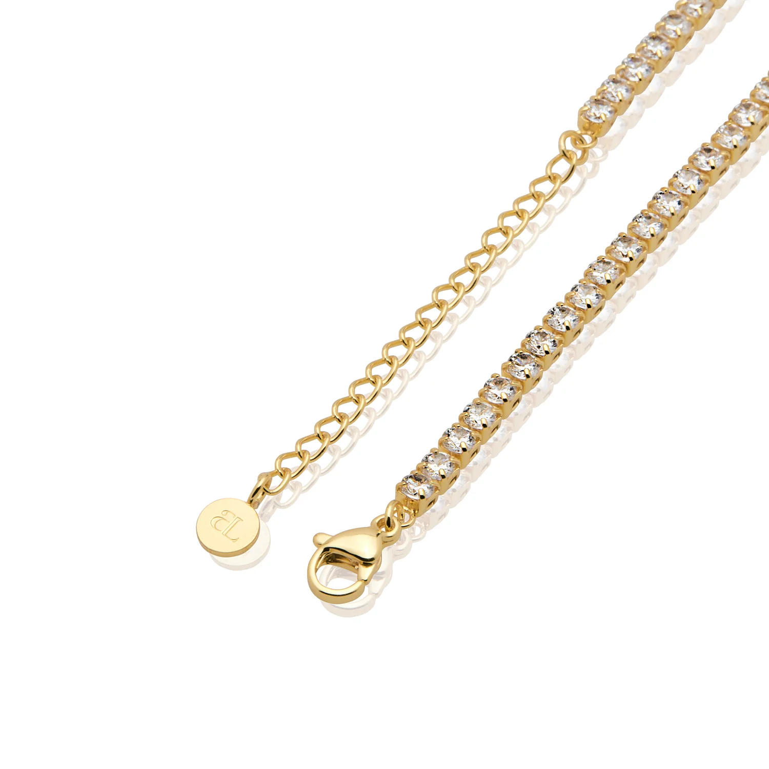 Bubble Initial Tennis Necklace (Gold) - Image 9