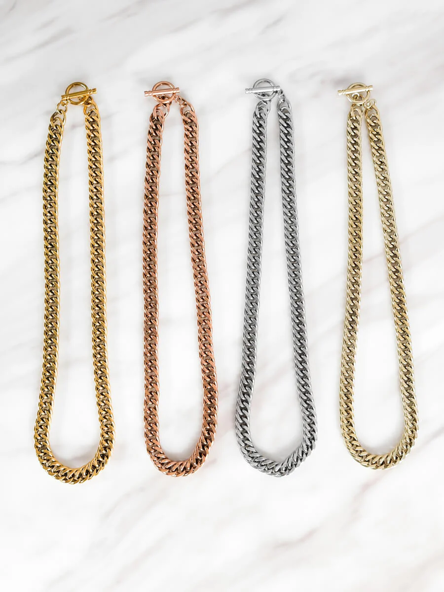 Curb Chain Necklace (Gold) - Image 8