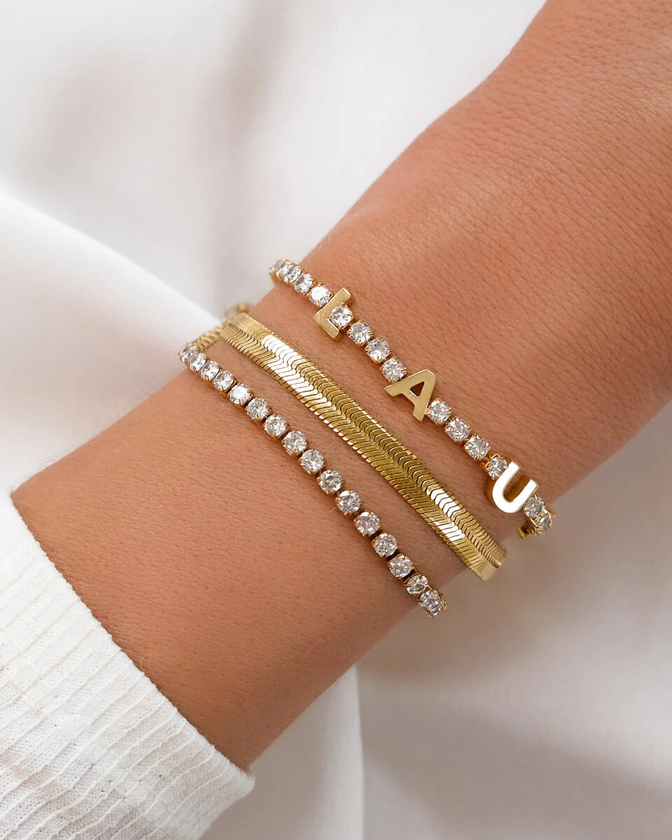 Custom Name Tennis Bracelet (Gold) - Image 6