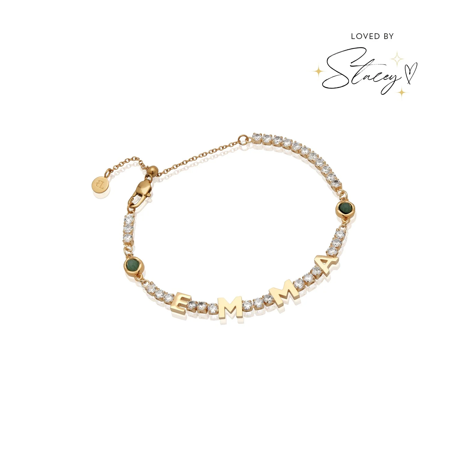 Custom Name Tennis Bracelet (Gold) - Image 9