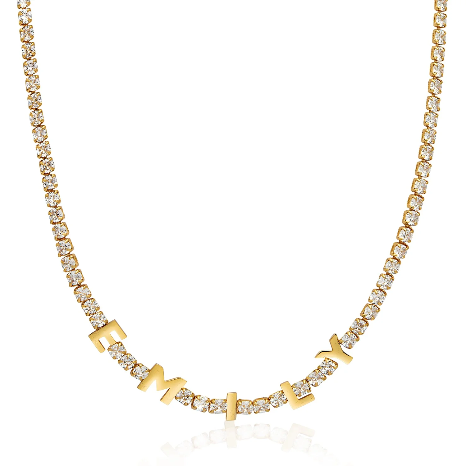 Custom Name Tennis Necklace (Gold) - Image 10