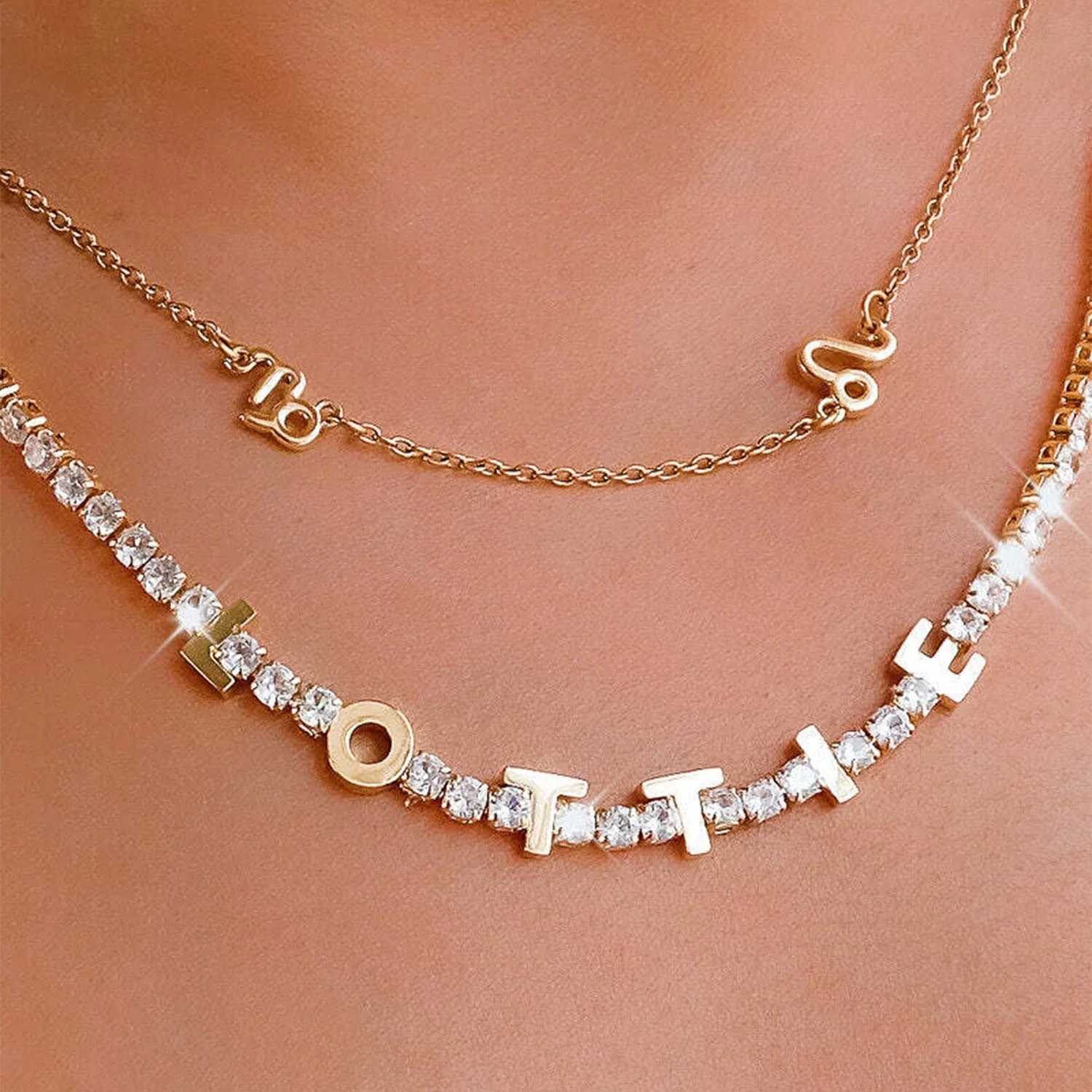 Custom Name Tennis Necklace (Gold) - Image 4
