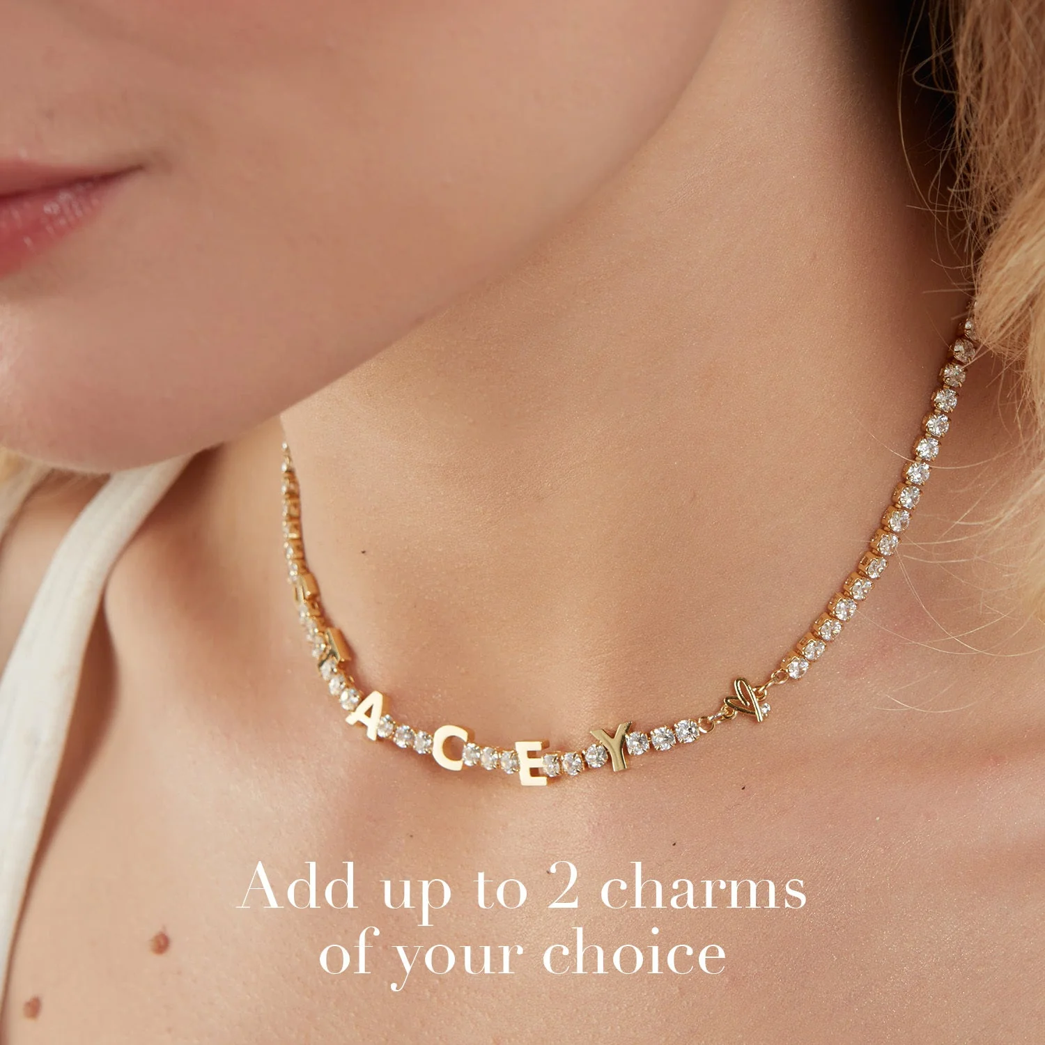 Custom Name Tennis Necklace (Gold) - Image 5