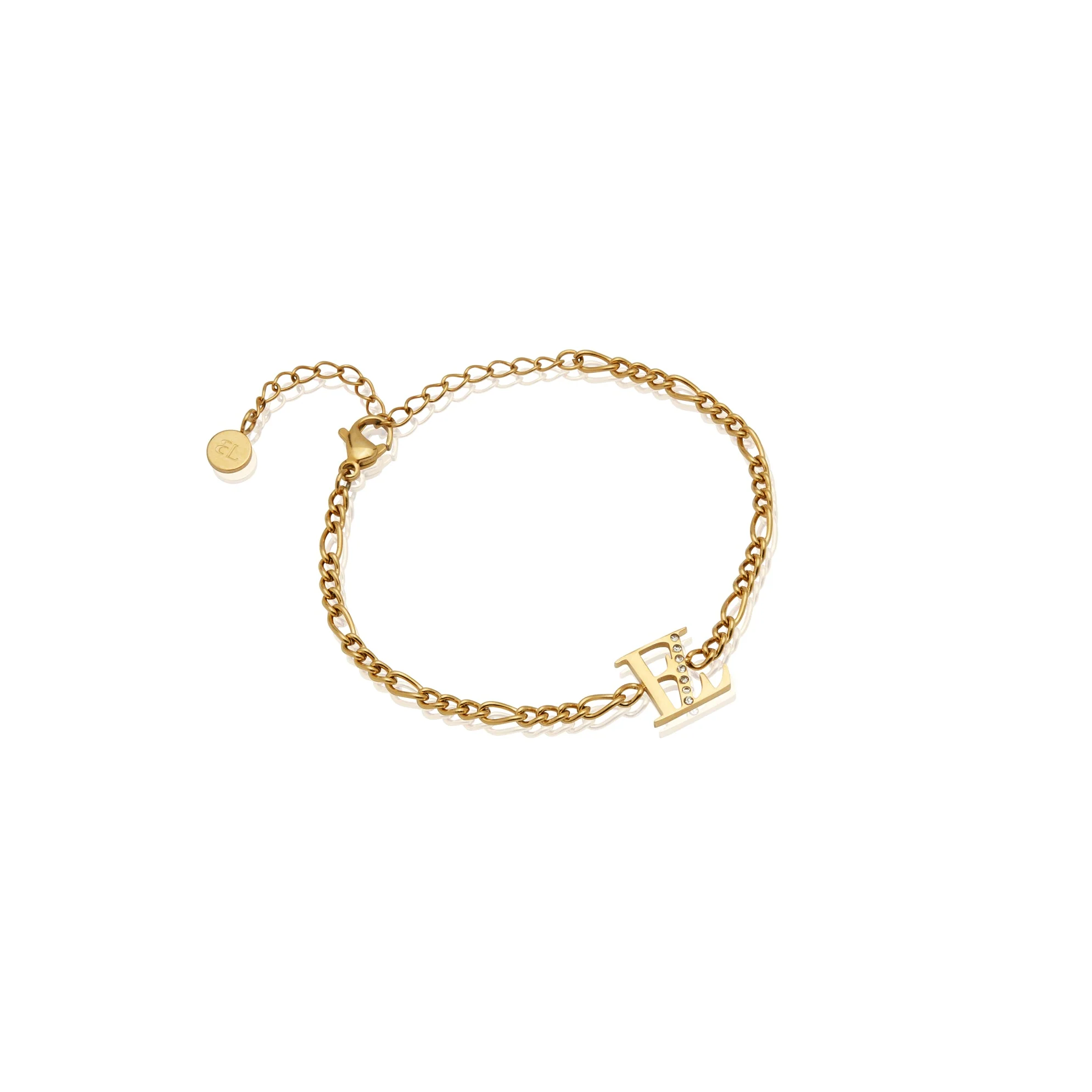 Double Initial Crystal Bracelet (Gold) - Image 10