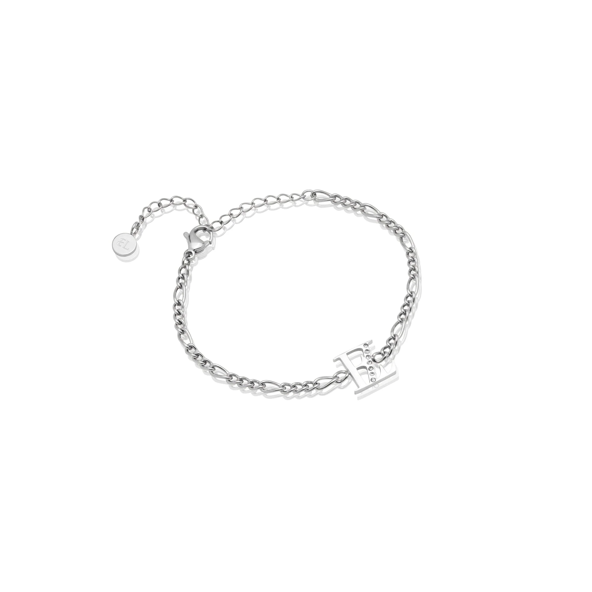 Double Initial Crystal Bracelet (Silver) - Image 12