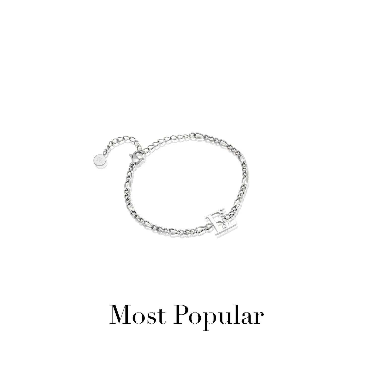 Double Initial Crystal Bracelet (Silver) - Image 15