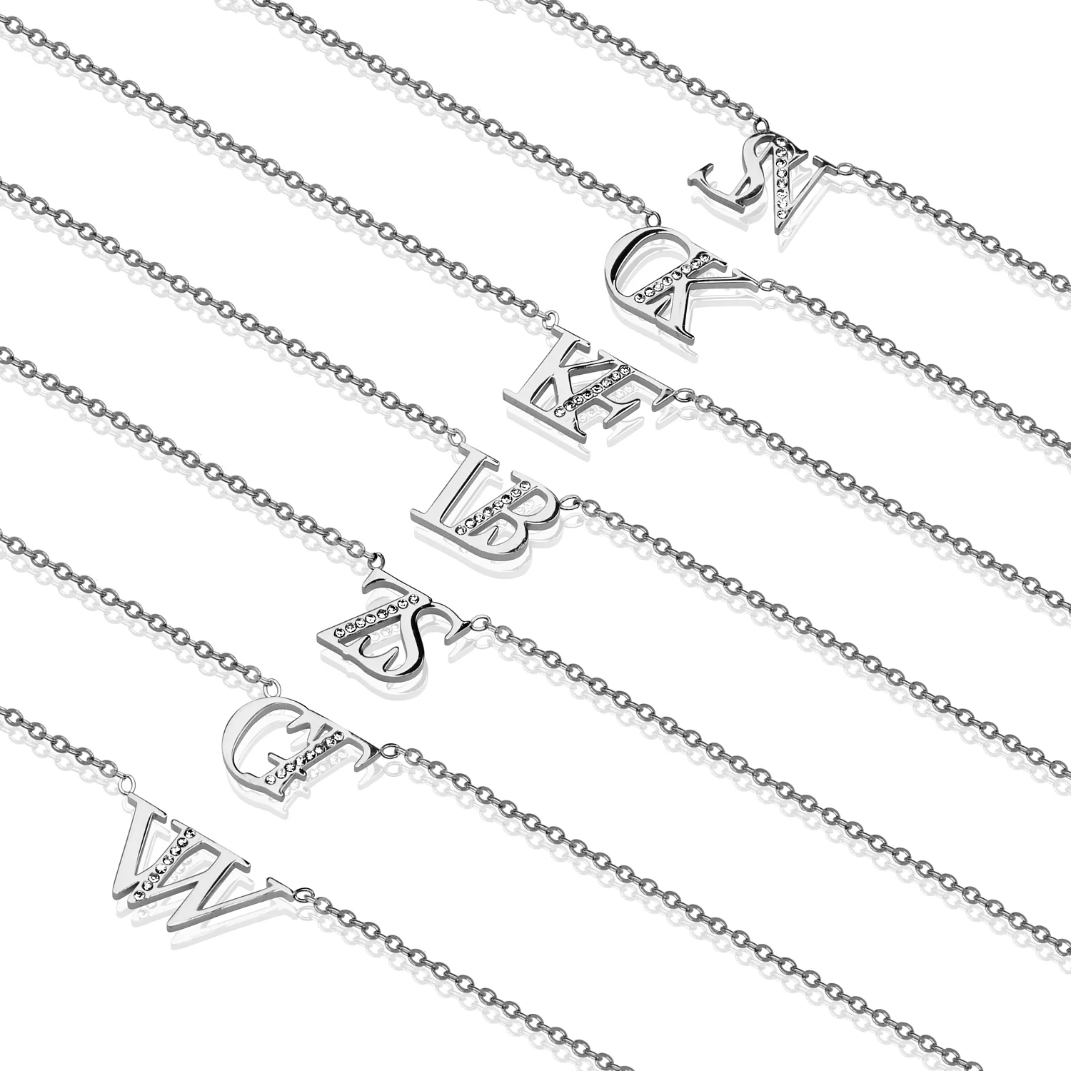 Double Initial Crystal Bracelet (Silver) - Image 6