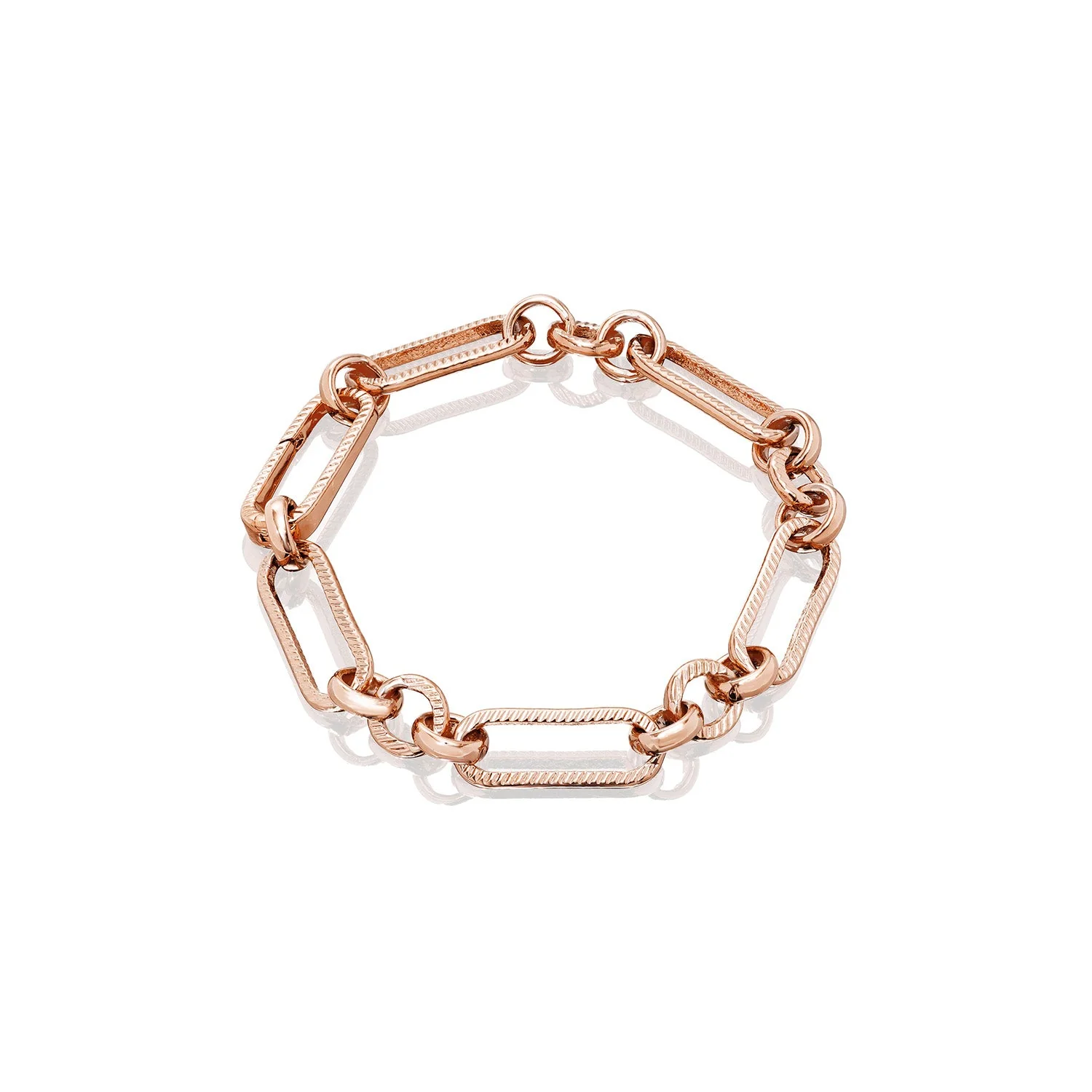 Figaro Chain Bracelet (Rose Gold) - Image 5