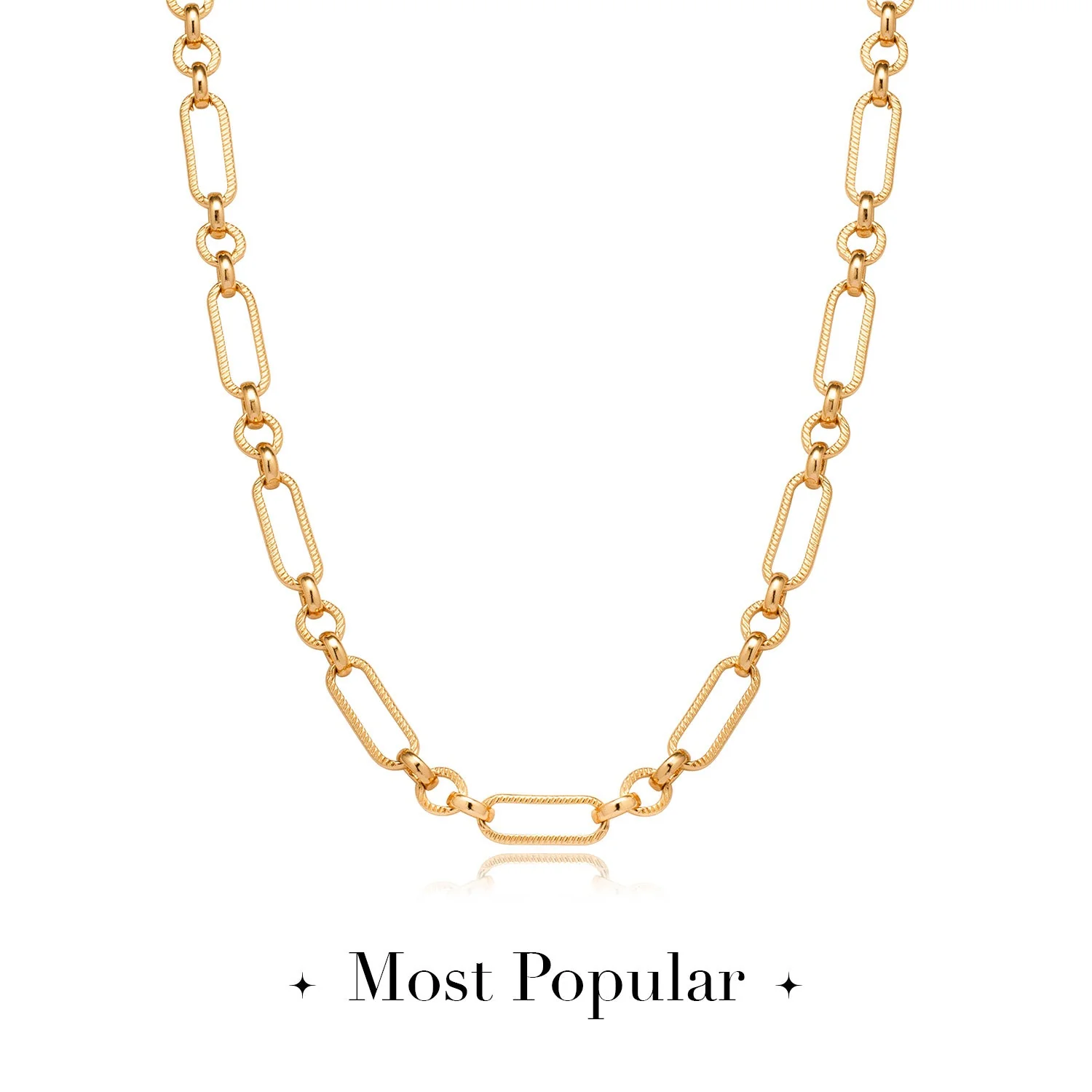 Figaro Chain Necklace (Gold) - Image 7