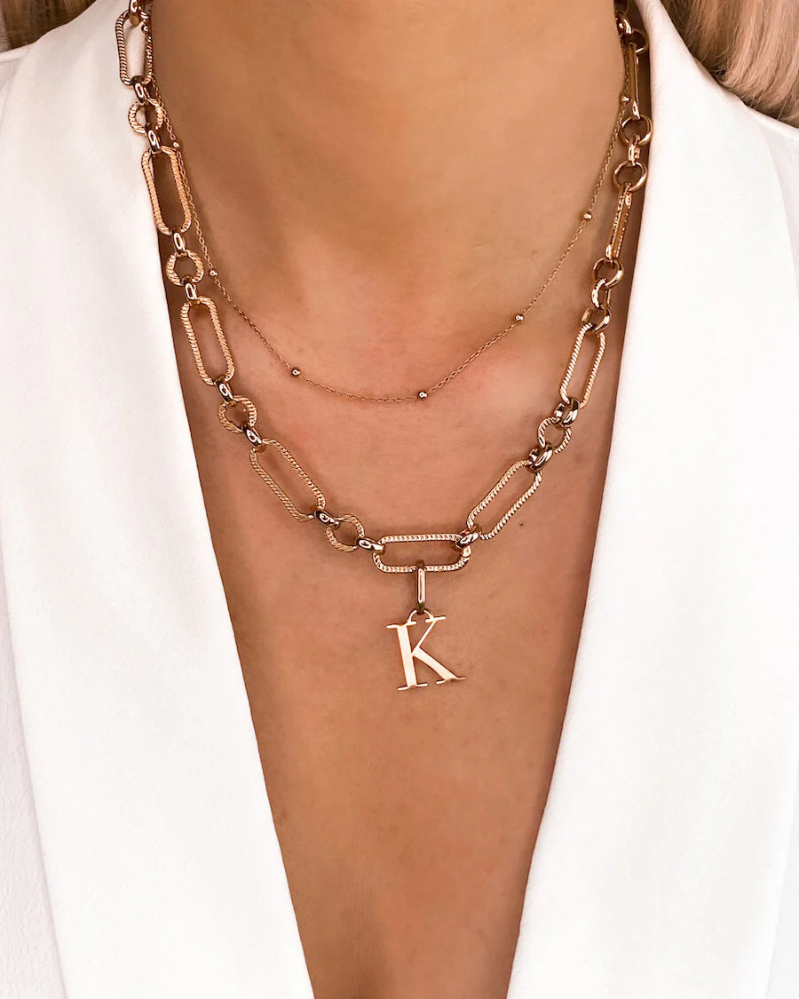 Figaro Chain Necklace (Rose Gold) - Image 4