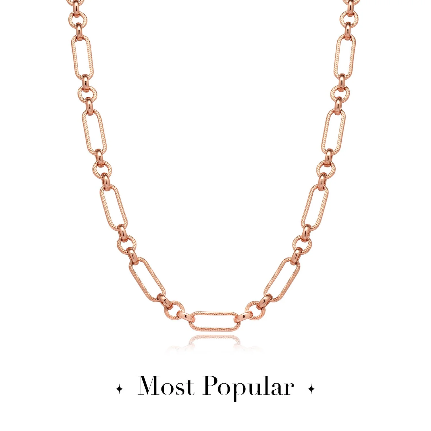 Figaro Chain Necklace (Rose Gold) - Image 6
