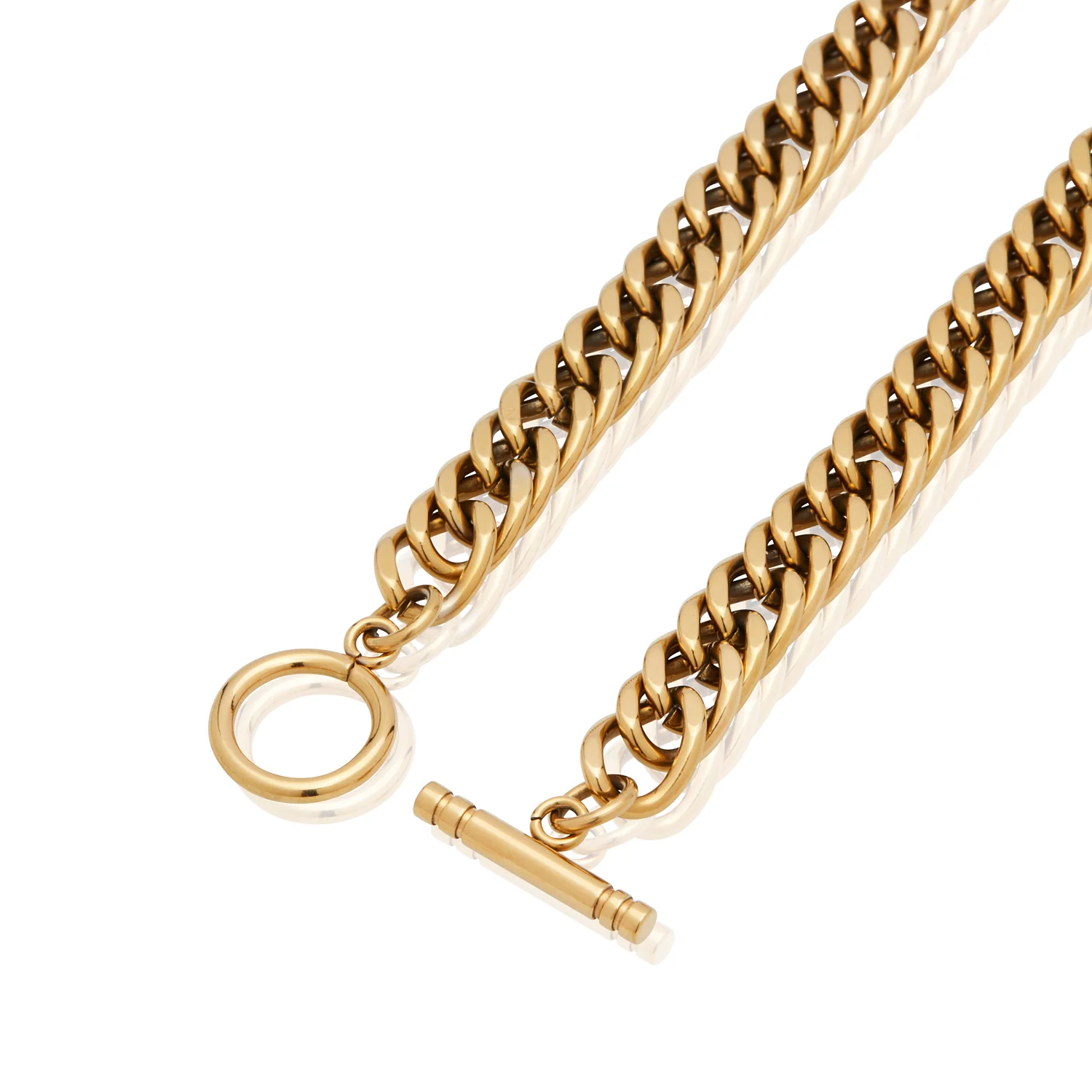 Heart Curb Chain Necklace (Gold) - Image 8