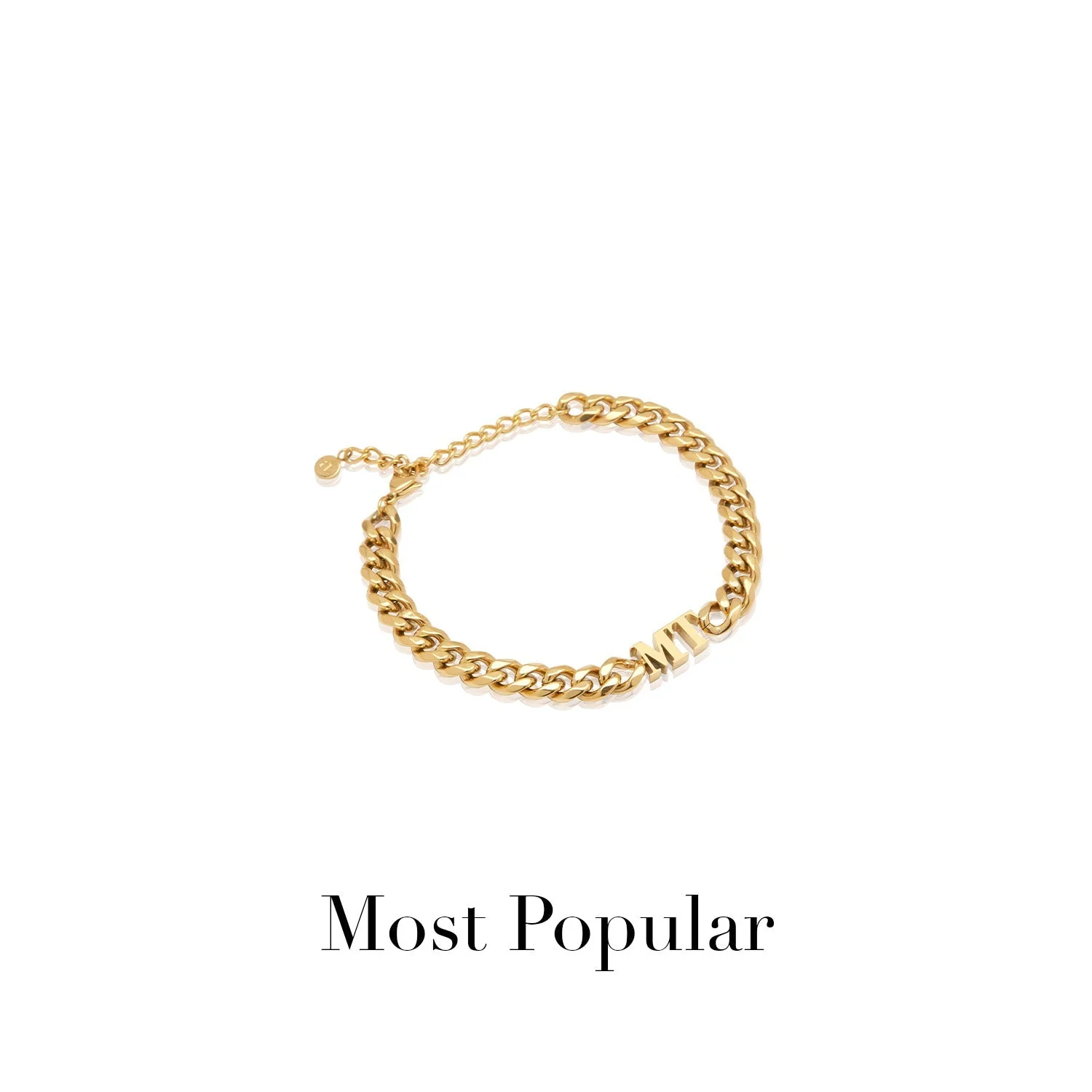 Initial Curb Bracelet (Gold) - Image 6