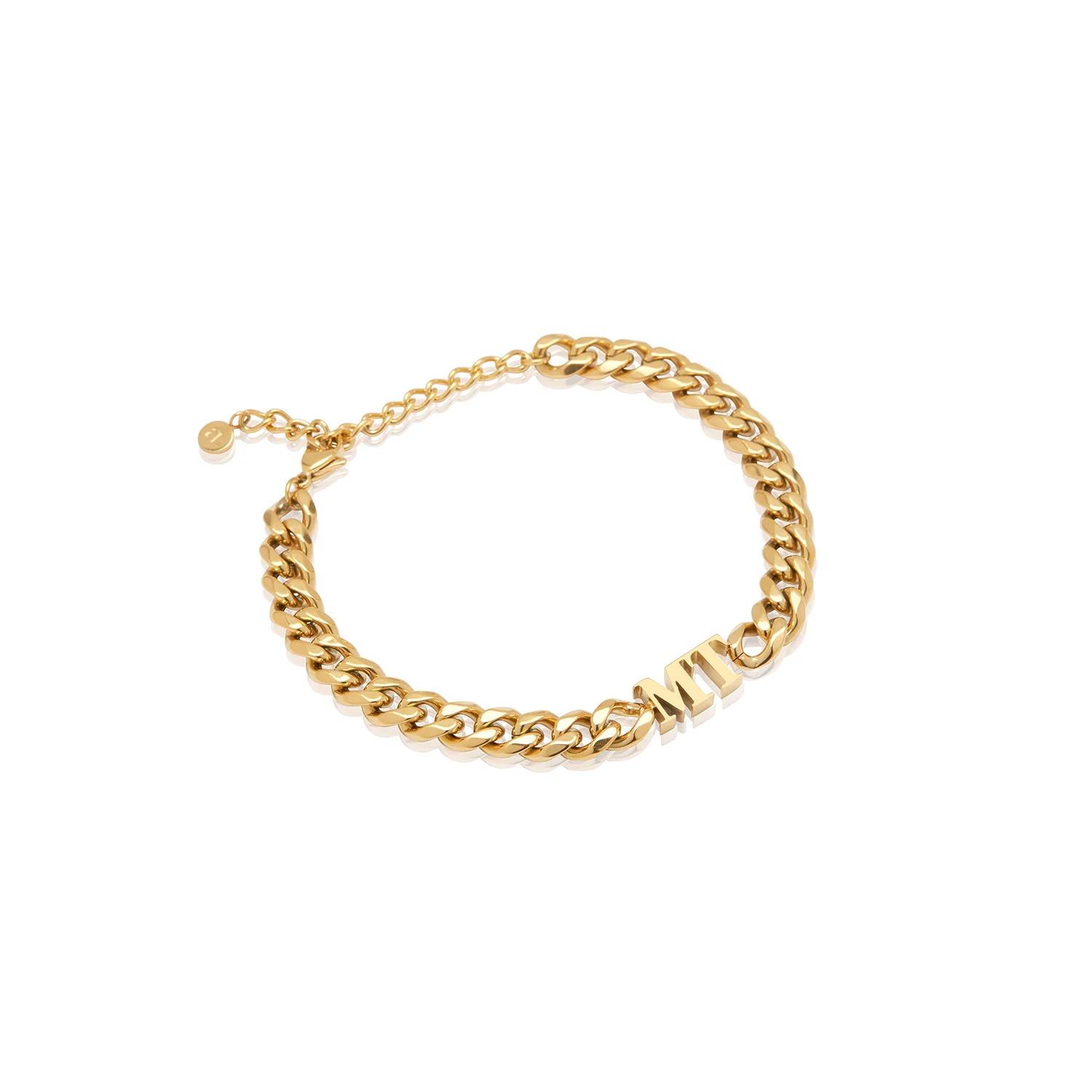 Initial Curb Bracelet (Gold) - Image 7