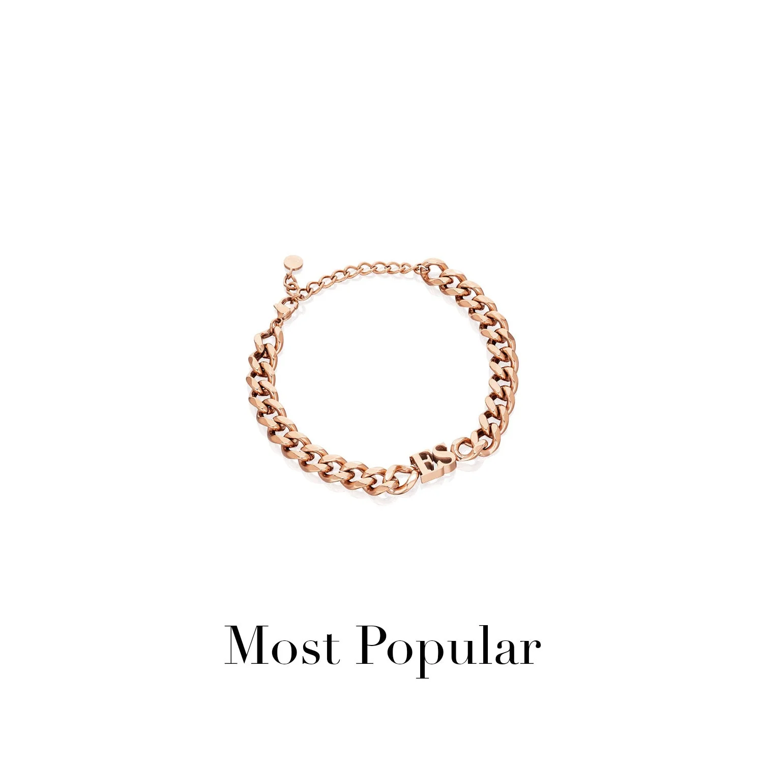 Initial Curb Bracelet (Rose Gold) - Image 3