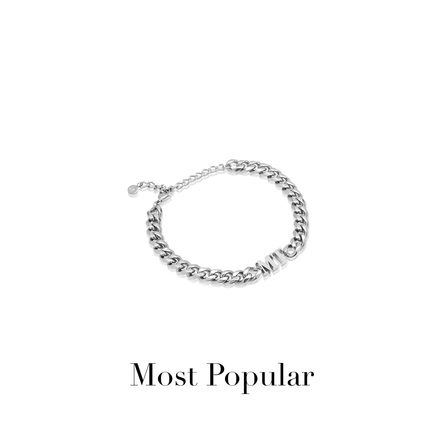 Initial Curb Bracelet (Silver) - Image 4