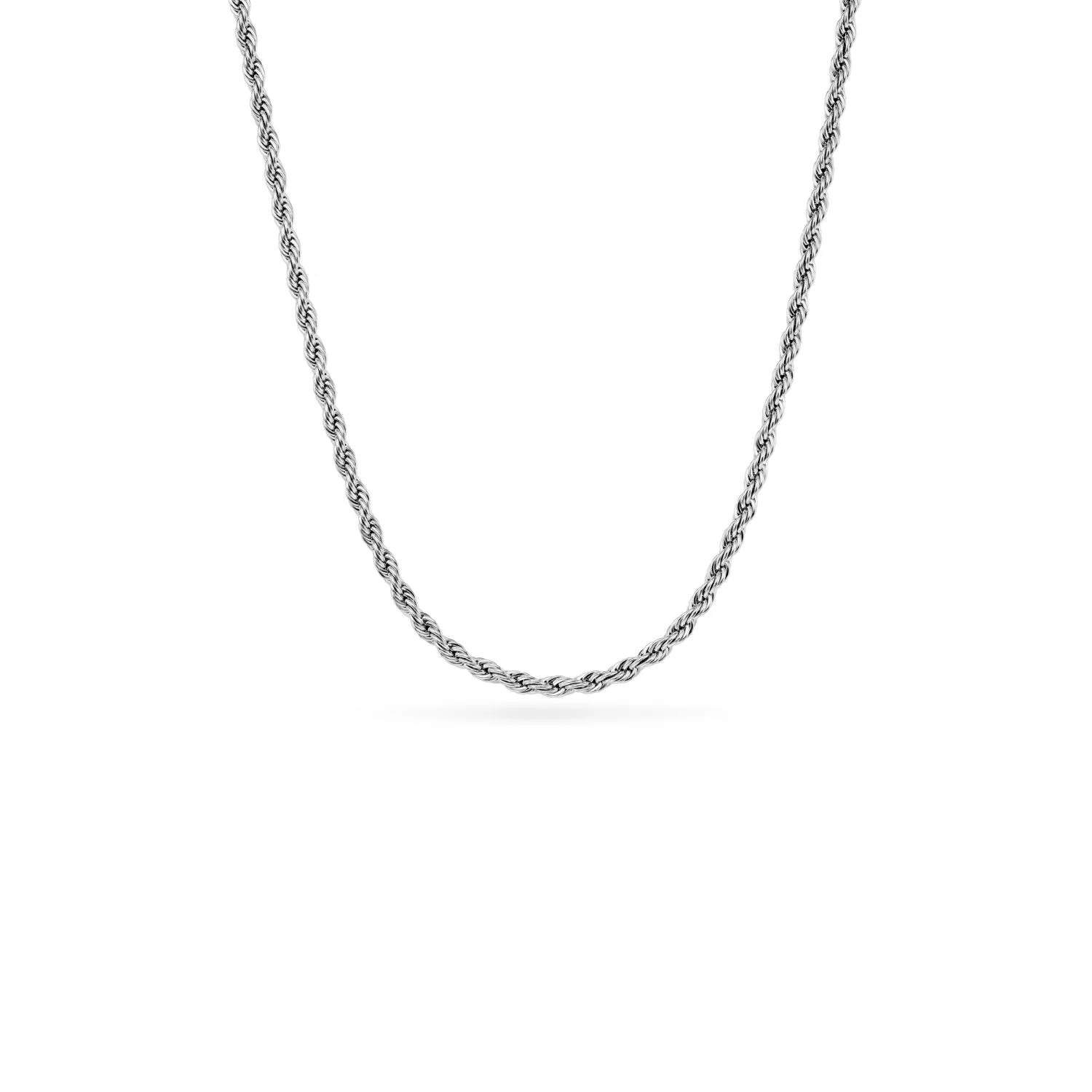 Small Rope Chain Necklace (Silver) - Image 7