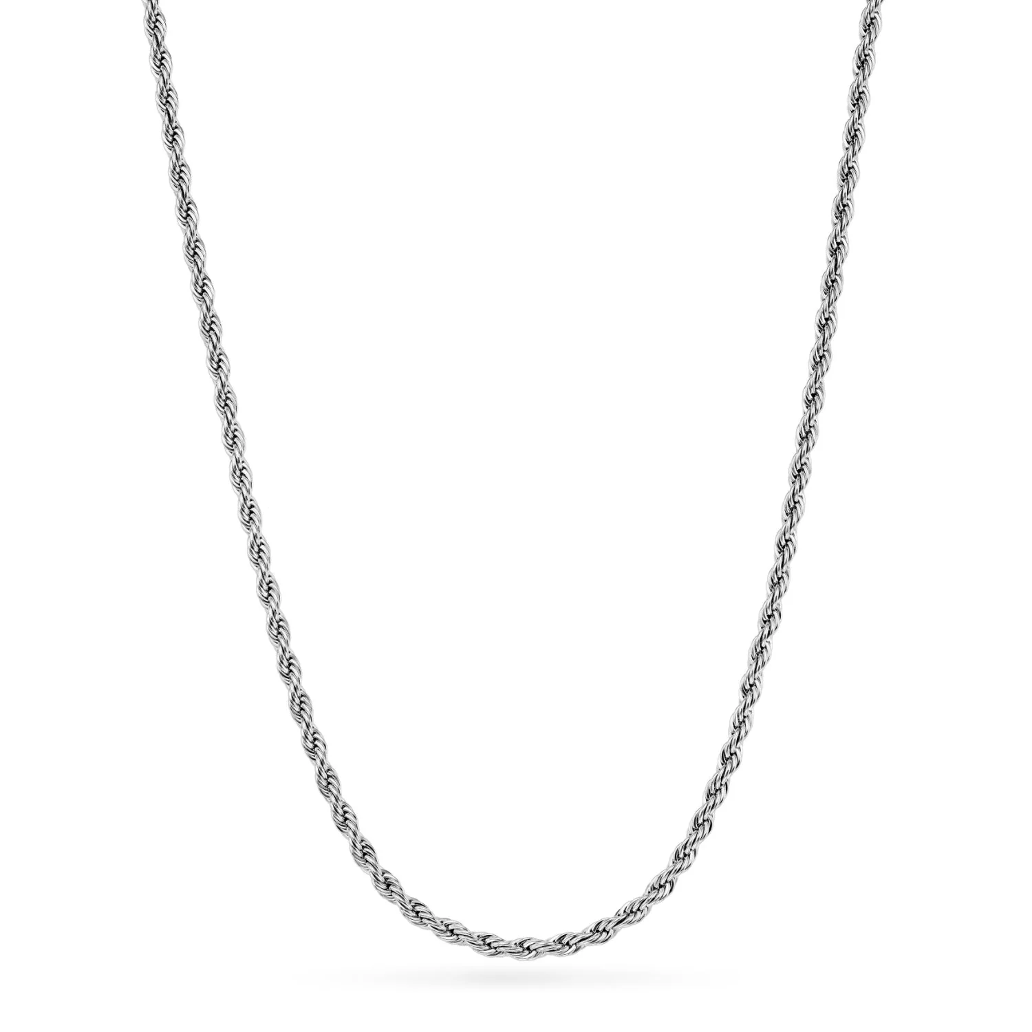 Small Rope Chain Necklace (Silver) - Image 8