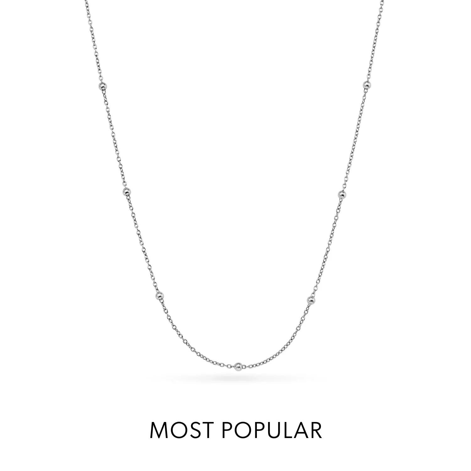 Sphere Chain Necklace (Silver) - Image 10