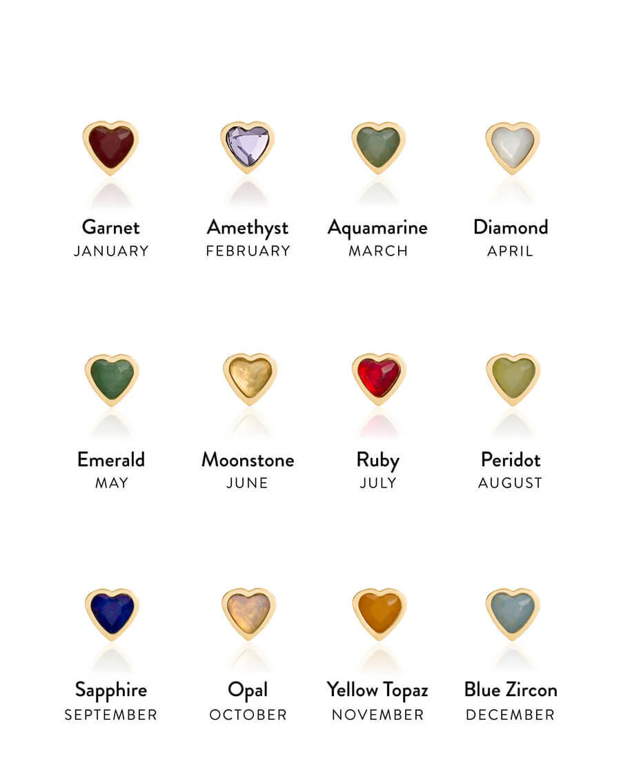 Mini Heart Birthstone Bracelet (Gold) - Image 3