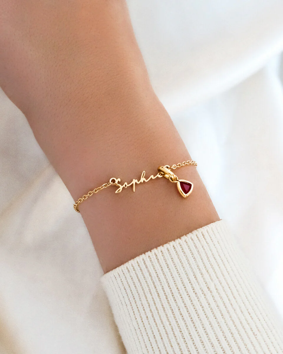 Mini Signature Name Bracelet (Gold) - Image 3