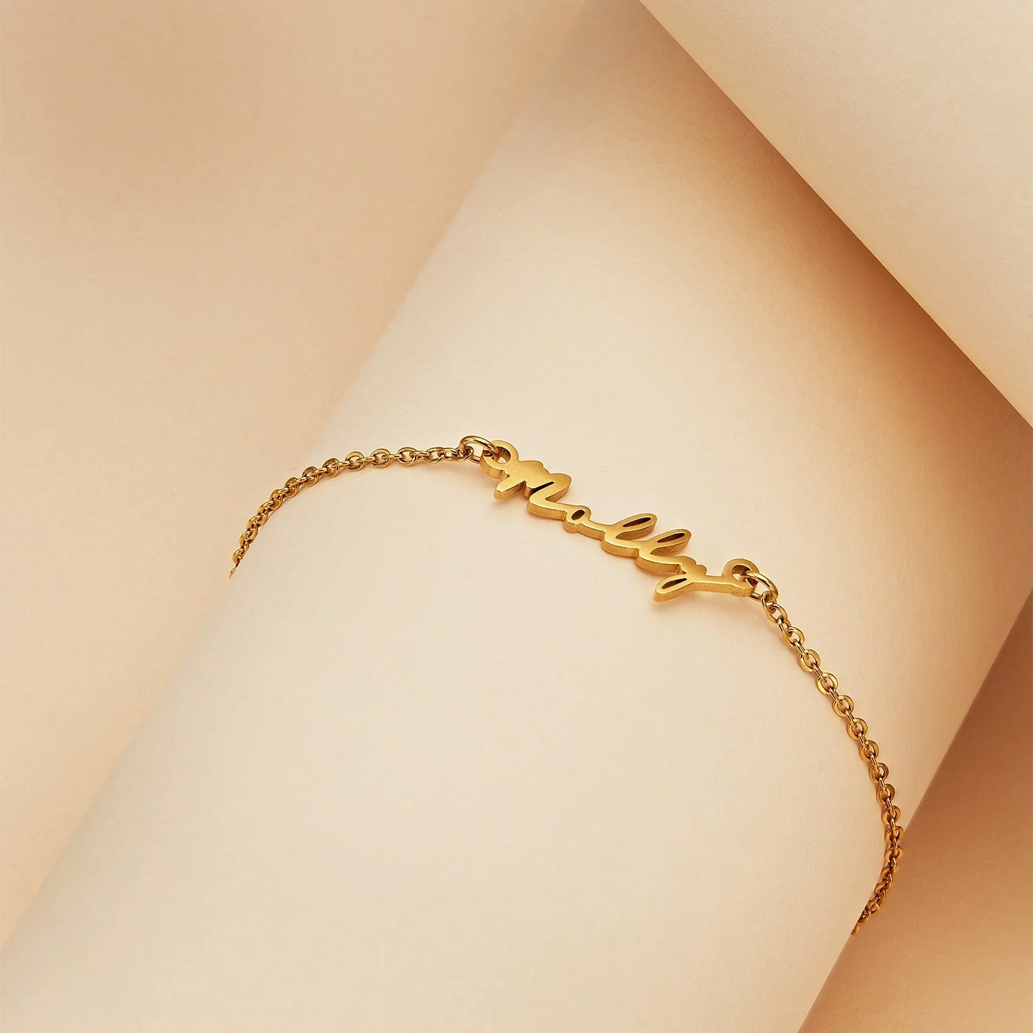Mini Signature Name Bracelet (Gold) - Image 4