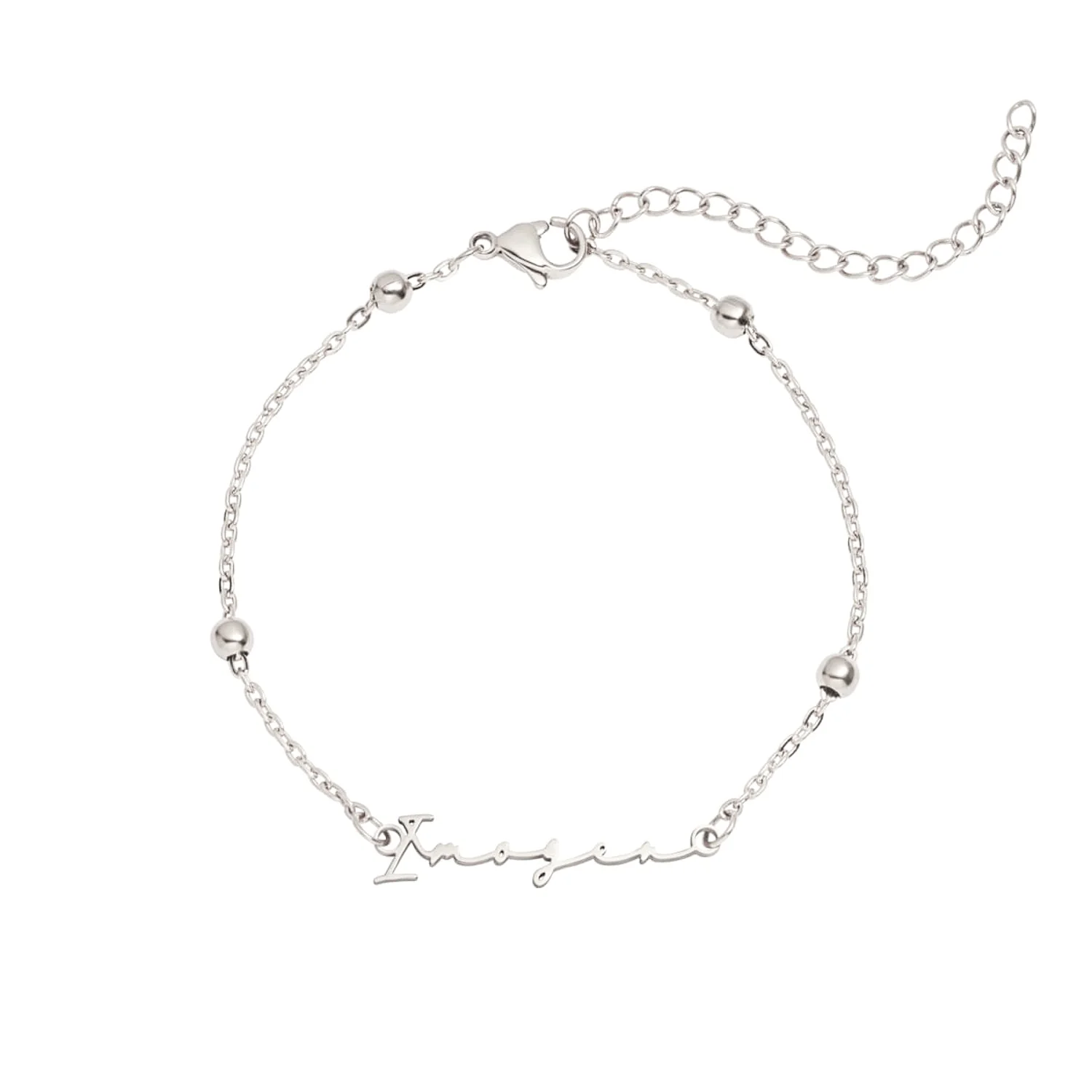 Mini Signature Name Bracelet (Silver) - Image 7