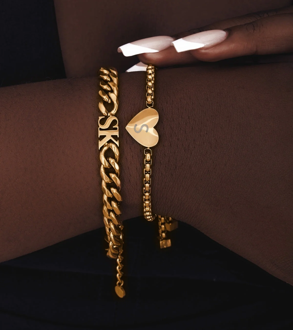 Initial Heart Bracelet (Gold) - Image 3