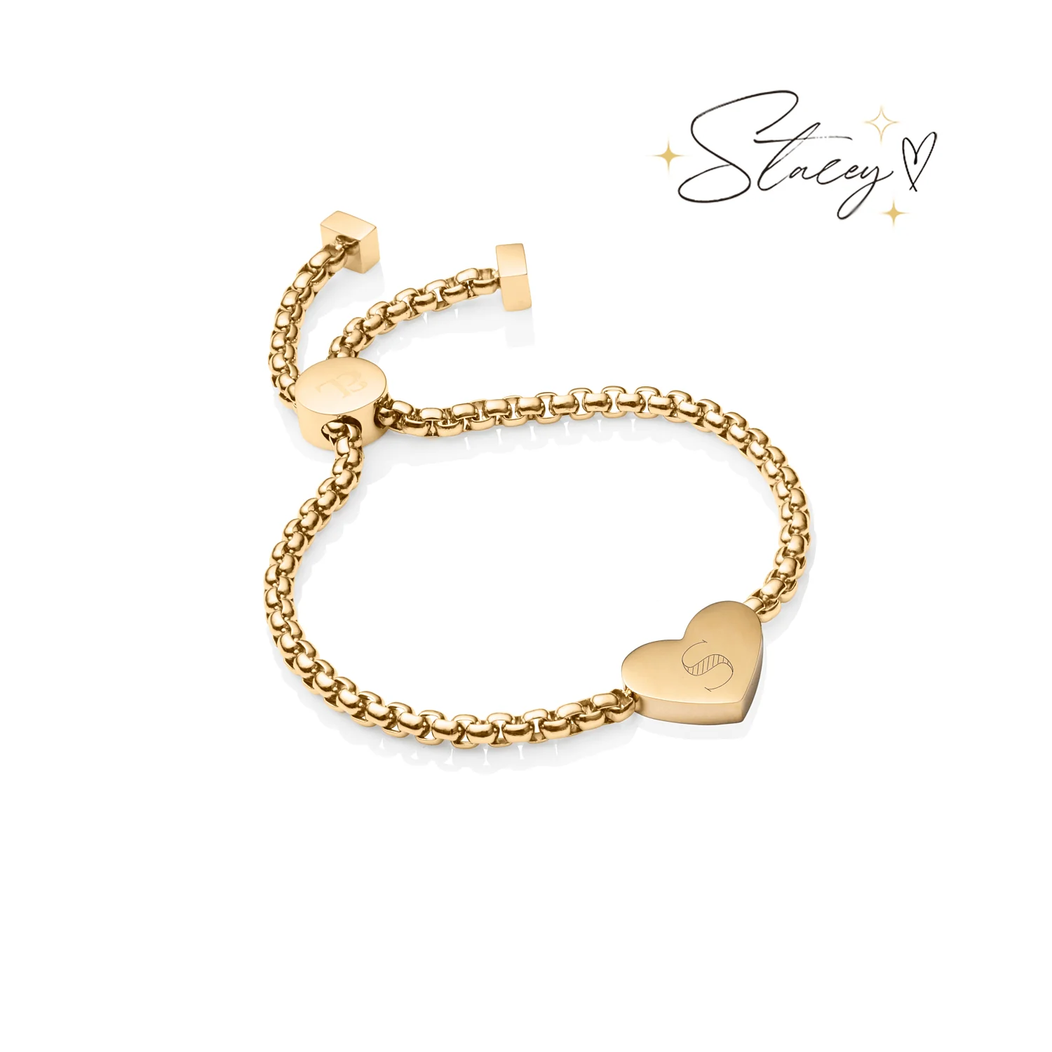 Initial Heart Bracelet (Gold) - Image 7