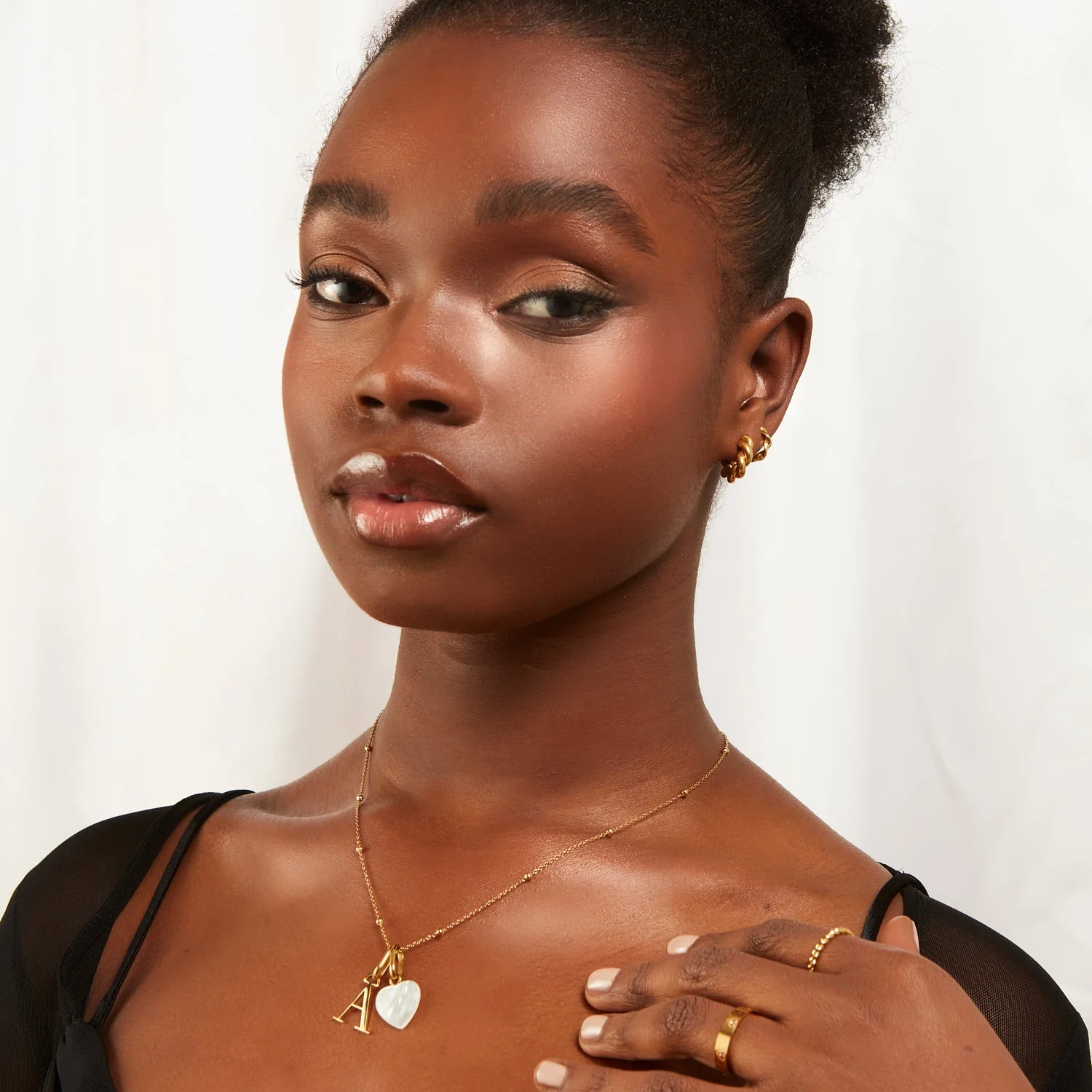 Personalised Initial & Birthstone Necklace (Gold) - Image 3