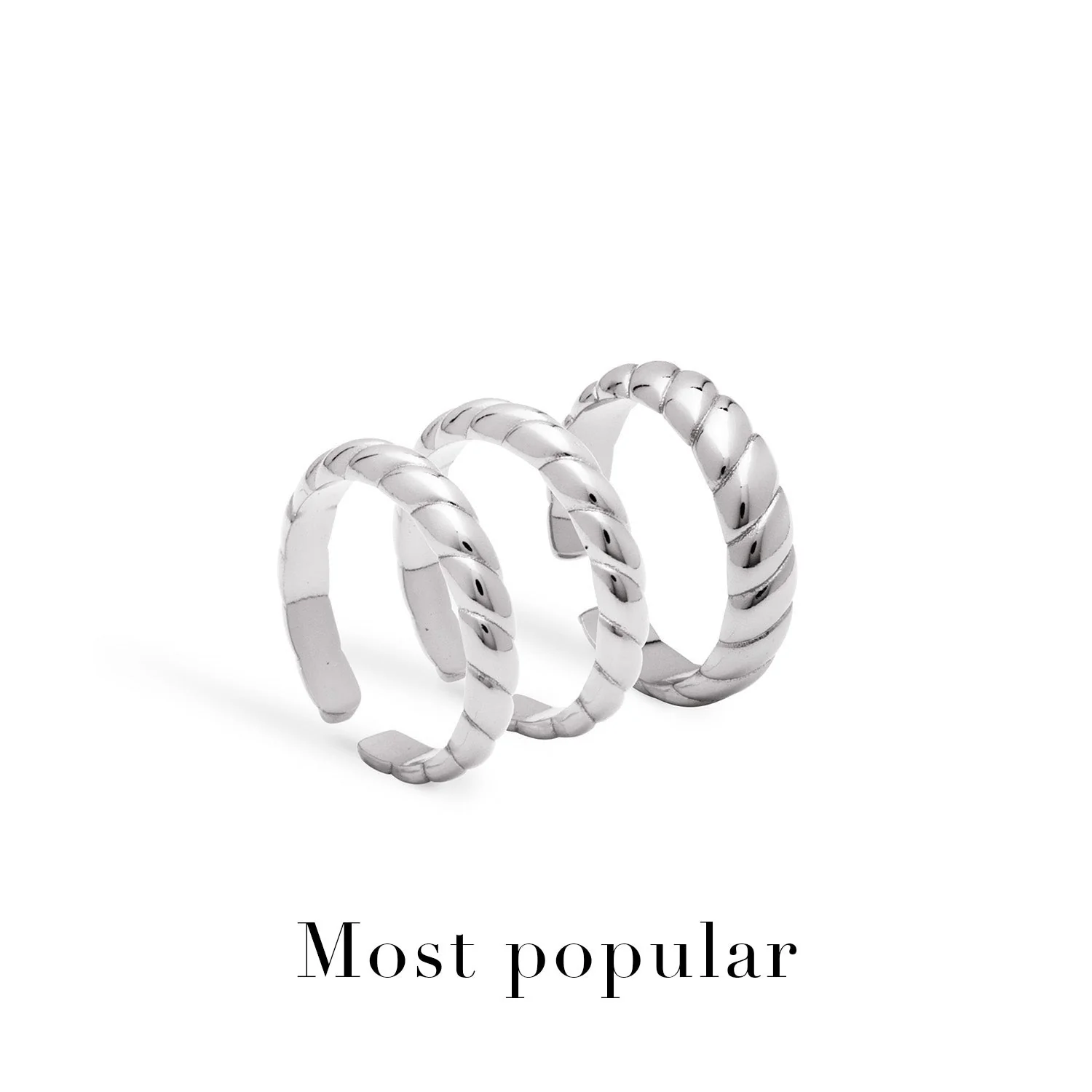 Rope Ring Stack (Silver) - Image 7