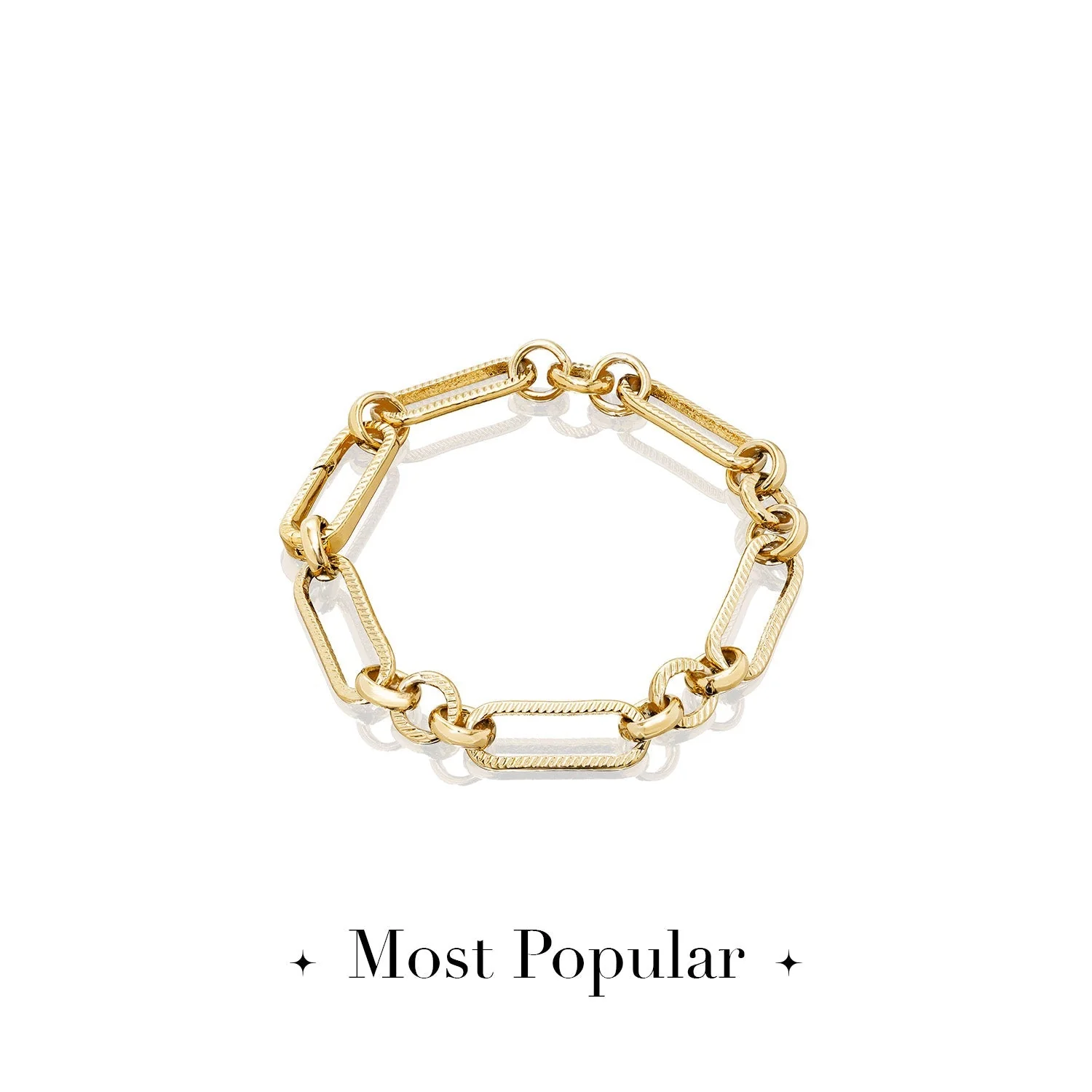 Figaro Chain Bracelet (Gold) - Image 4
