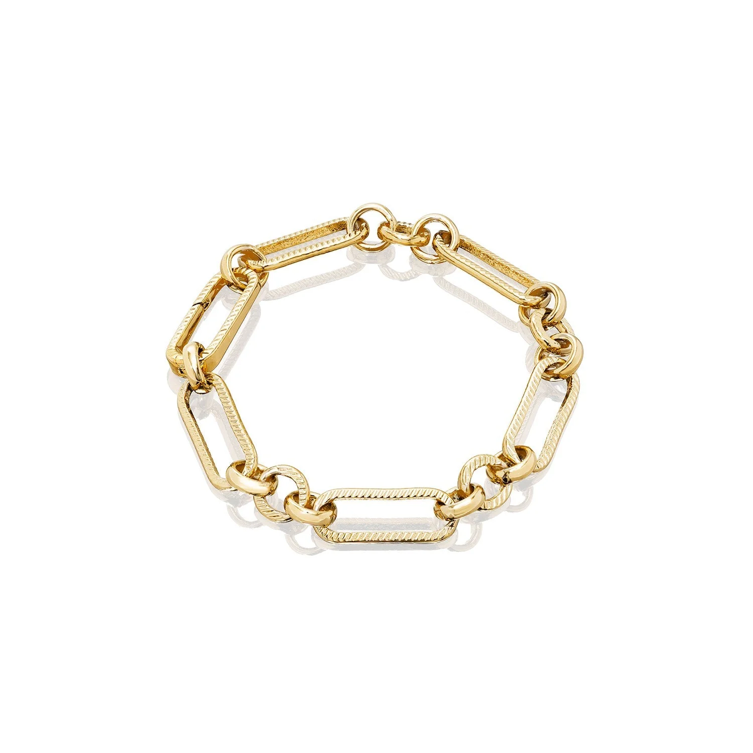 Figaro Chain Bracelet (Gold) - Image 5