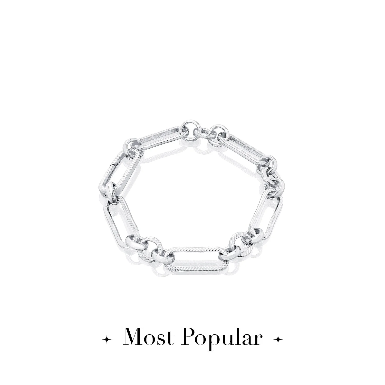 Figaro Chain Bracelet (Silver) - Image 4