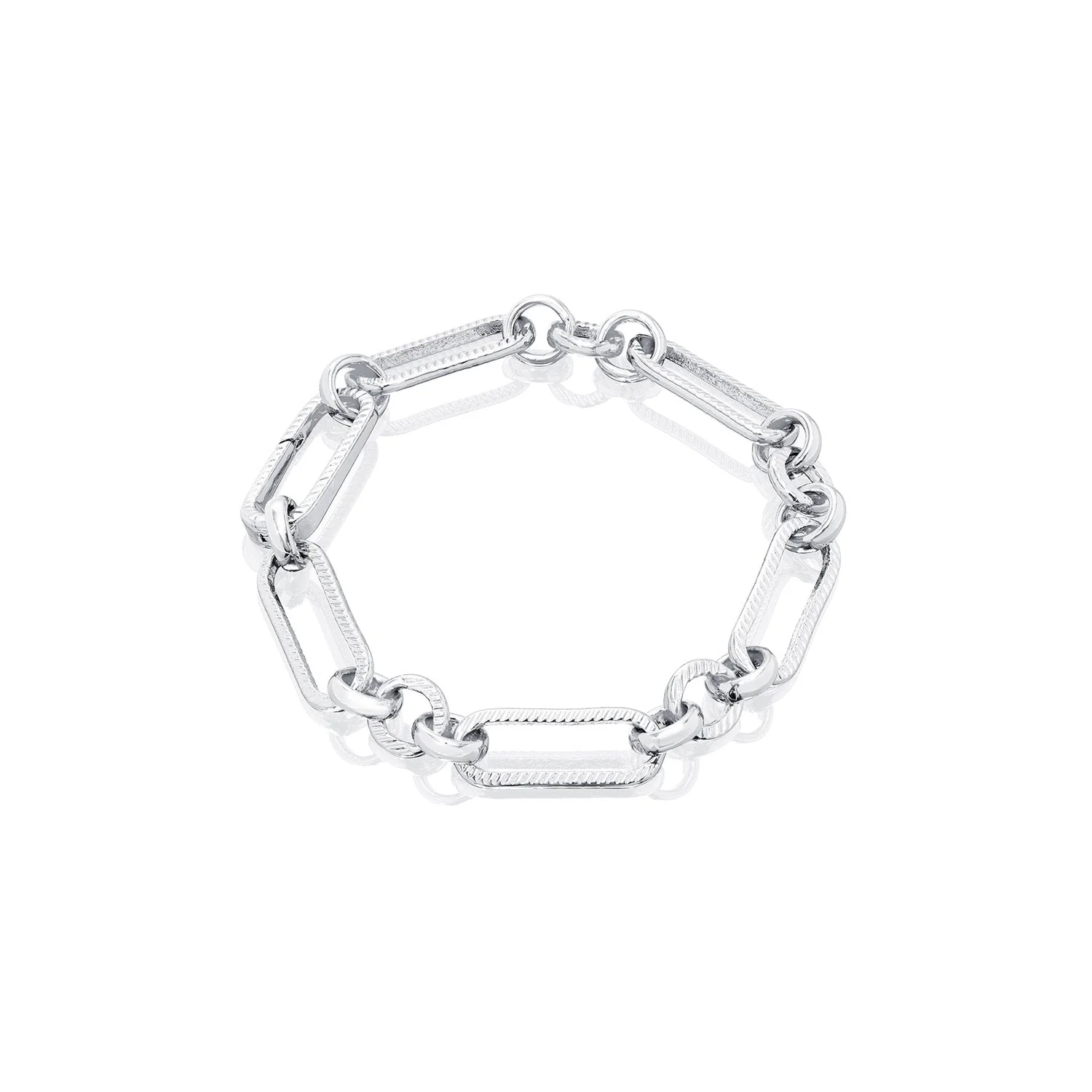 Figaro Chain Bracelet (Silver) - Image 5
