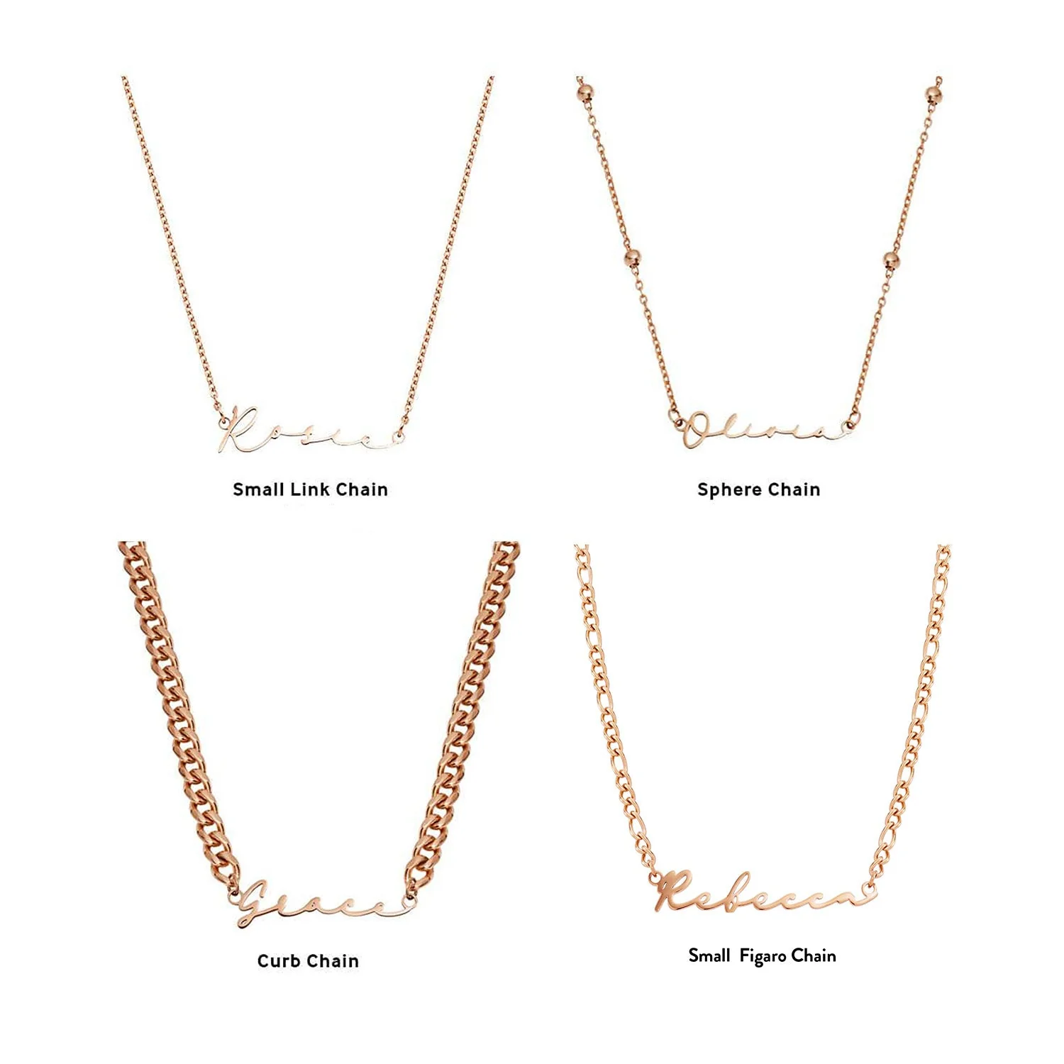 Signature Name Necklace (Rose Gold) - Image 5