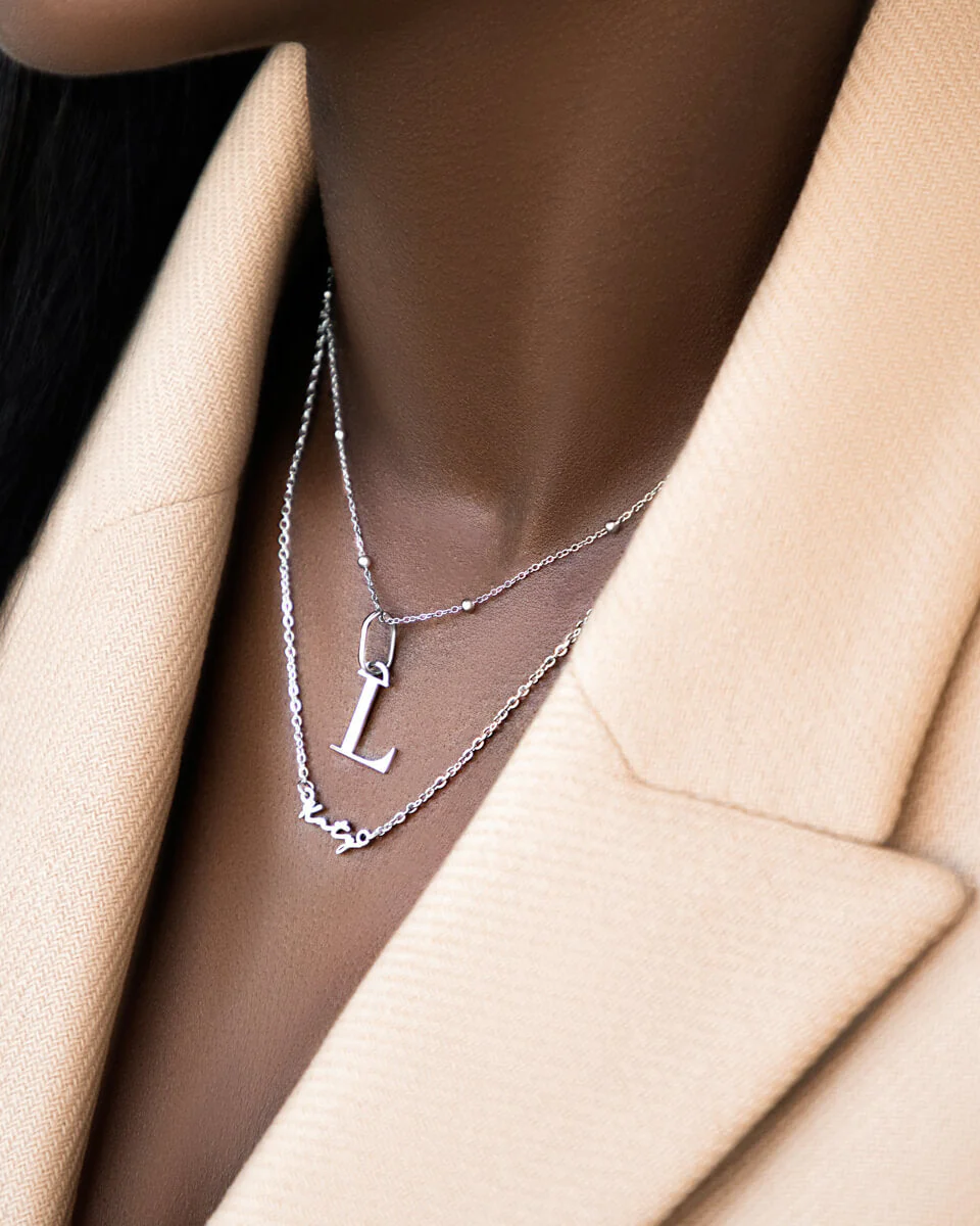 Initial Necklace (Silver) - Image 4
