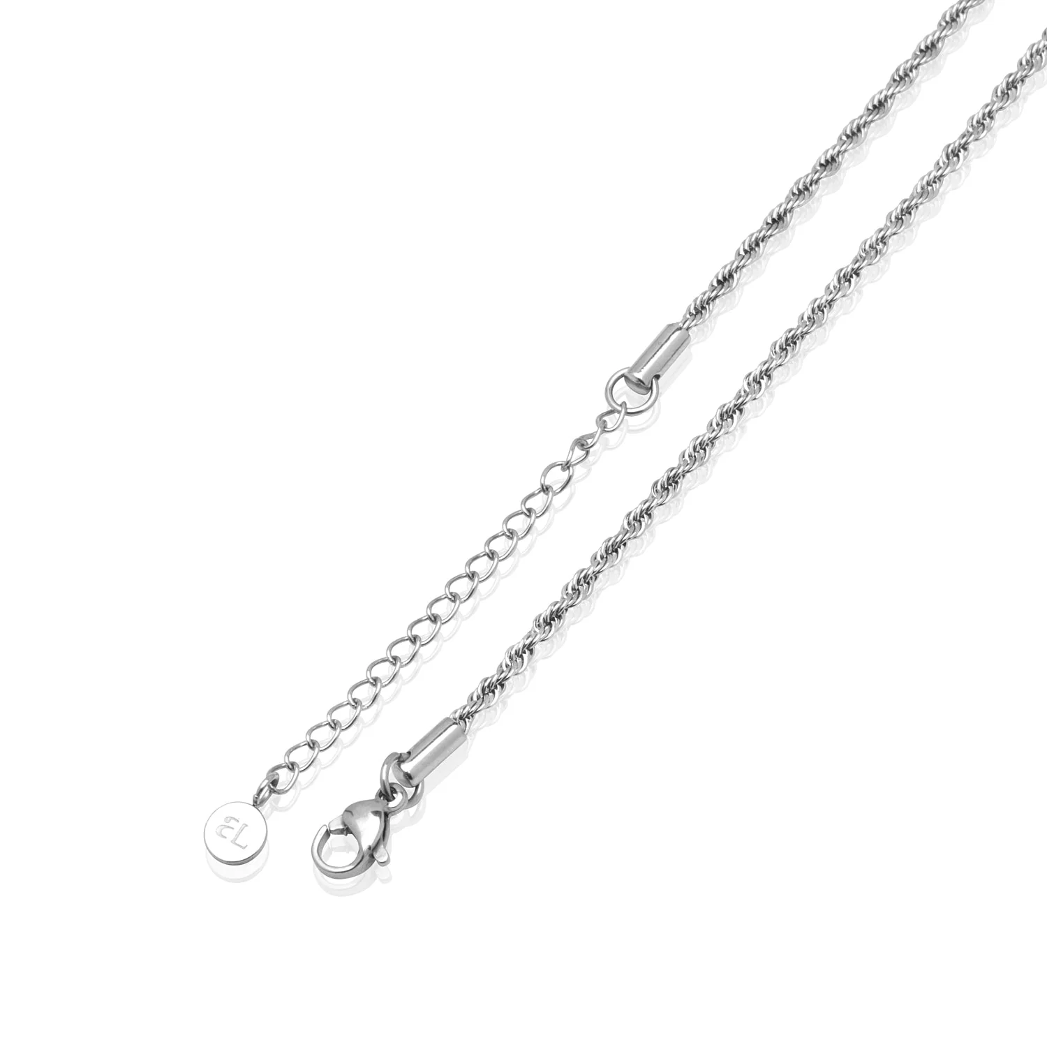 Small Rope Chain Necklace (Silver) - Image 5