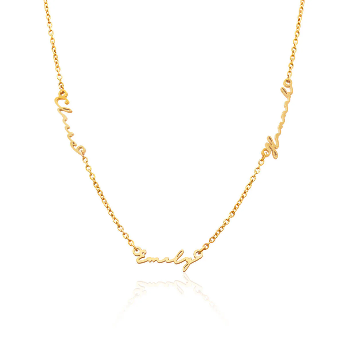 Triple Signature Name Necklace (Gold) - Image 6
