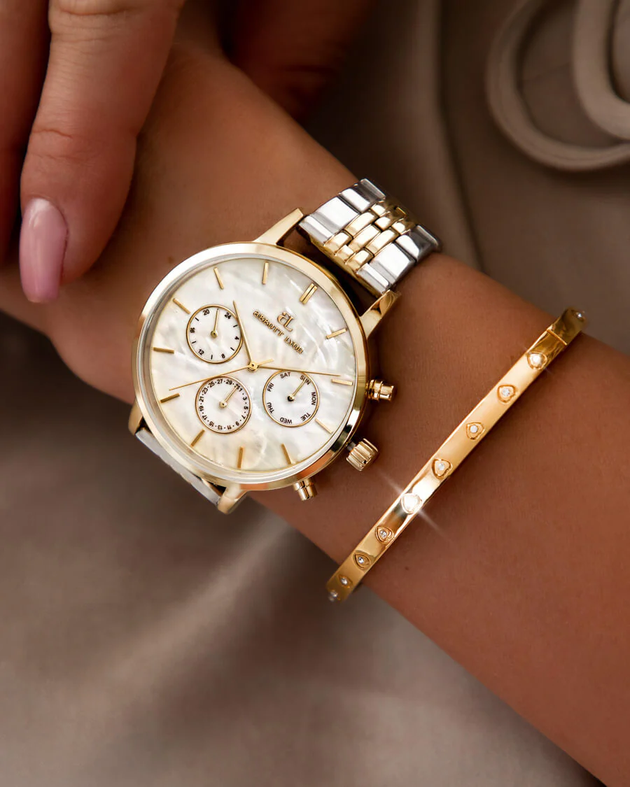 Two Tone Pearl Link Nueva 40 Watch - Image 3