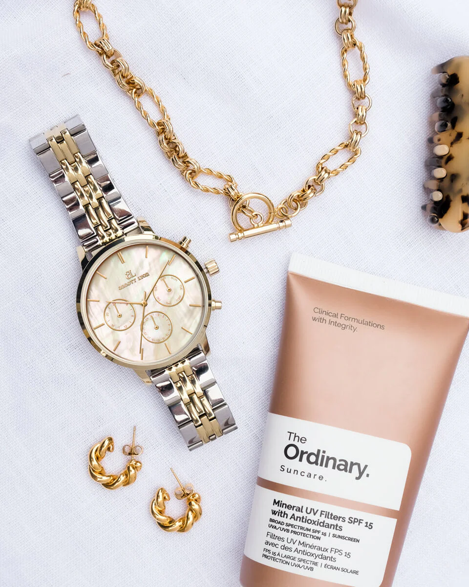 Two Tone Pearl Link Nueva 40 Watch - Image 6